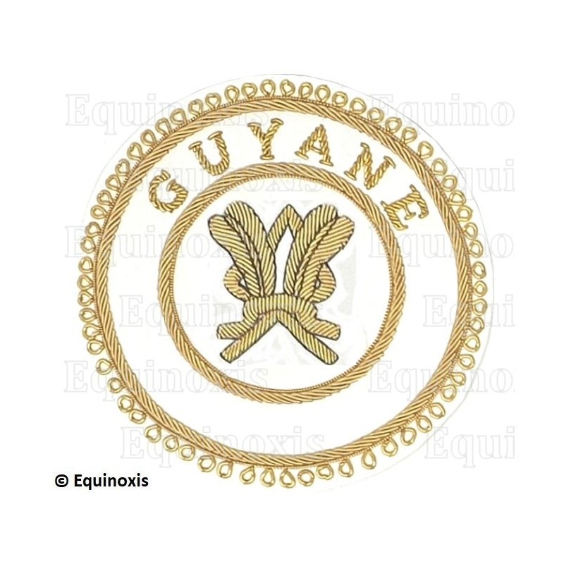 Badge / Macaron GLNF – Grande tenue provinciale – Grand Secrétaire – Guyane – Brodé main